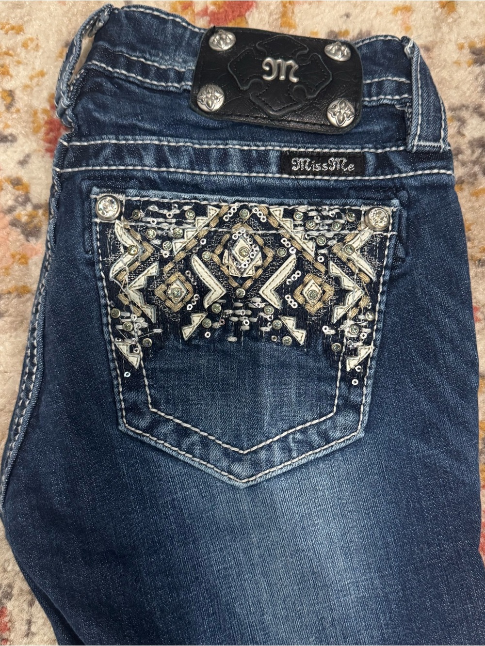 Miss Me Dark Blue Embellished Bootcut Jeans